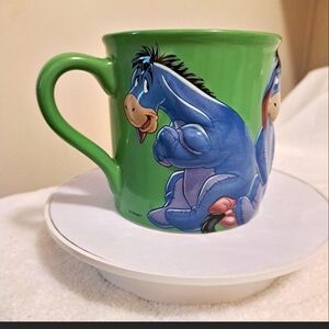Disney Store Authentic Eeyore 3D Sculpted Ceramic Mug Vibrant Crazing-free